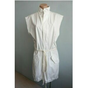 Bassike Undyed Australian Designer Dress Vest Full Zip Cream Size XL